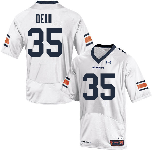 Men Auburn Tigers #35 Tanner Dean College Football Jerseys Sale-White